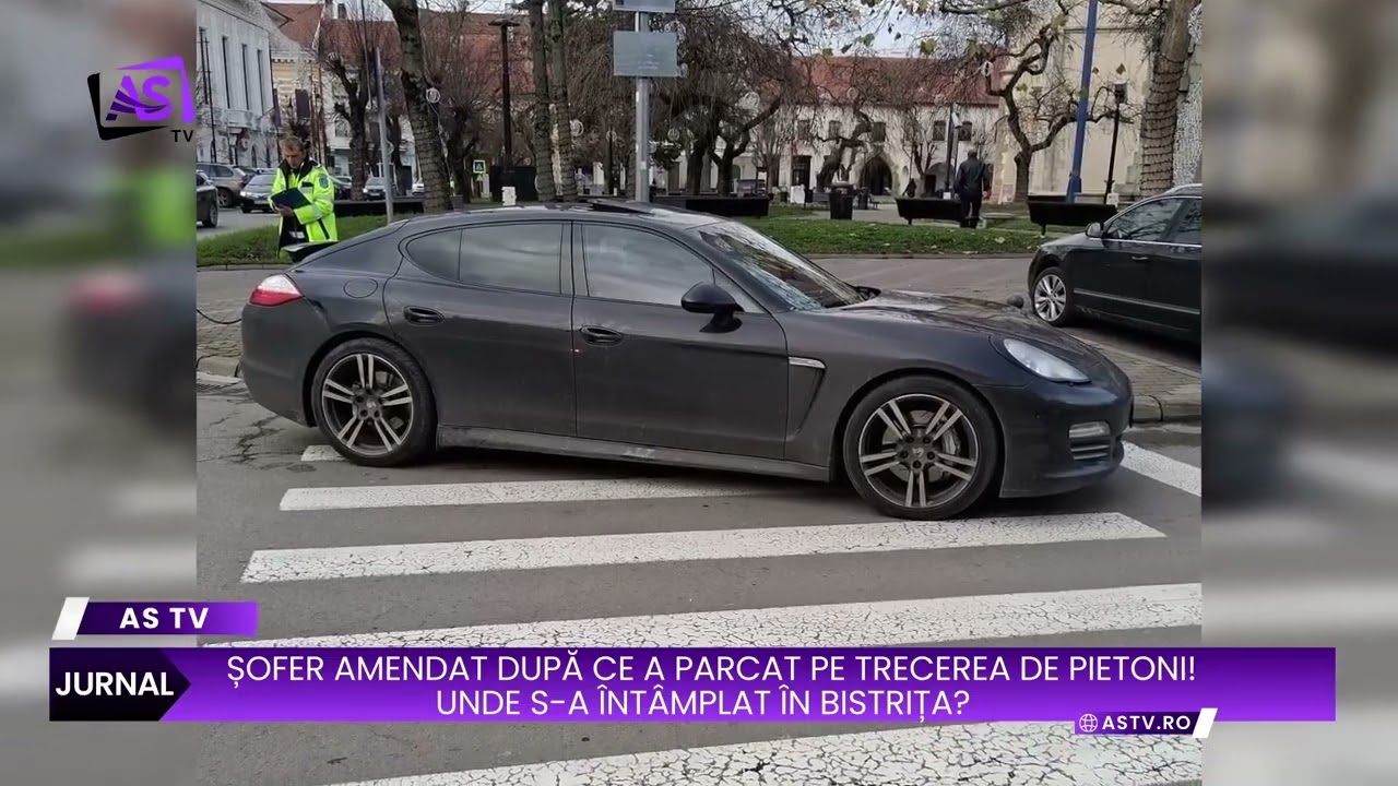 Șofer amendat după ce a parcat pe trecerea de pietoni! Unde s-a întâmplat în Bistrița?