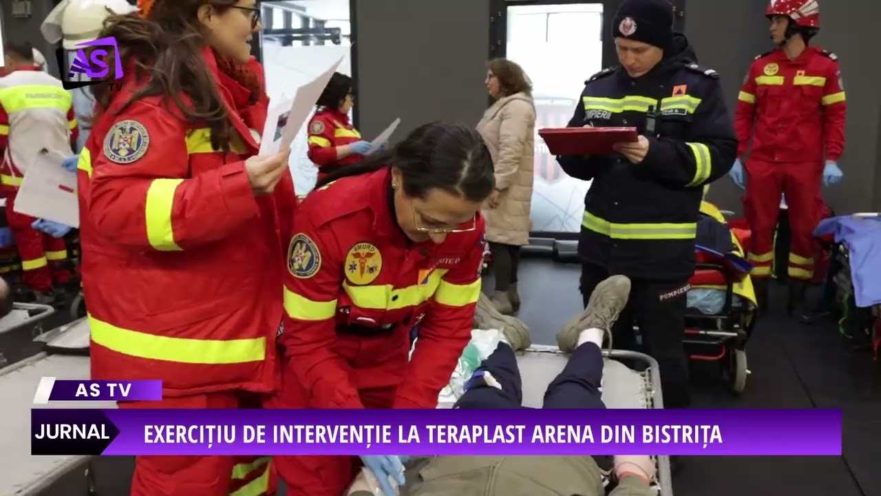 Exercițiu de intervenție la TeraPlast Arena din Bistrița