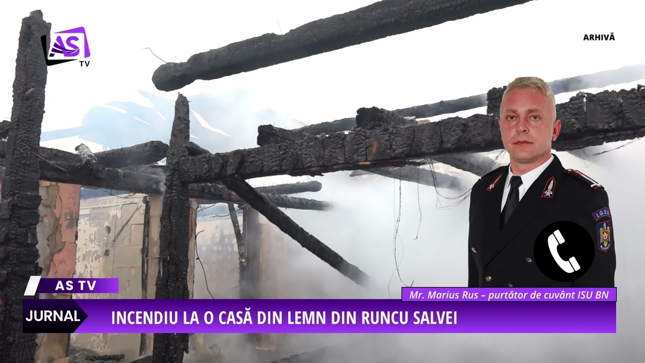 Incendiu la o casă din lemn din Runcu Salvei