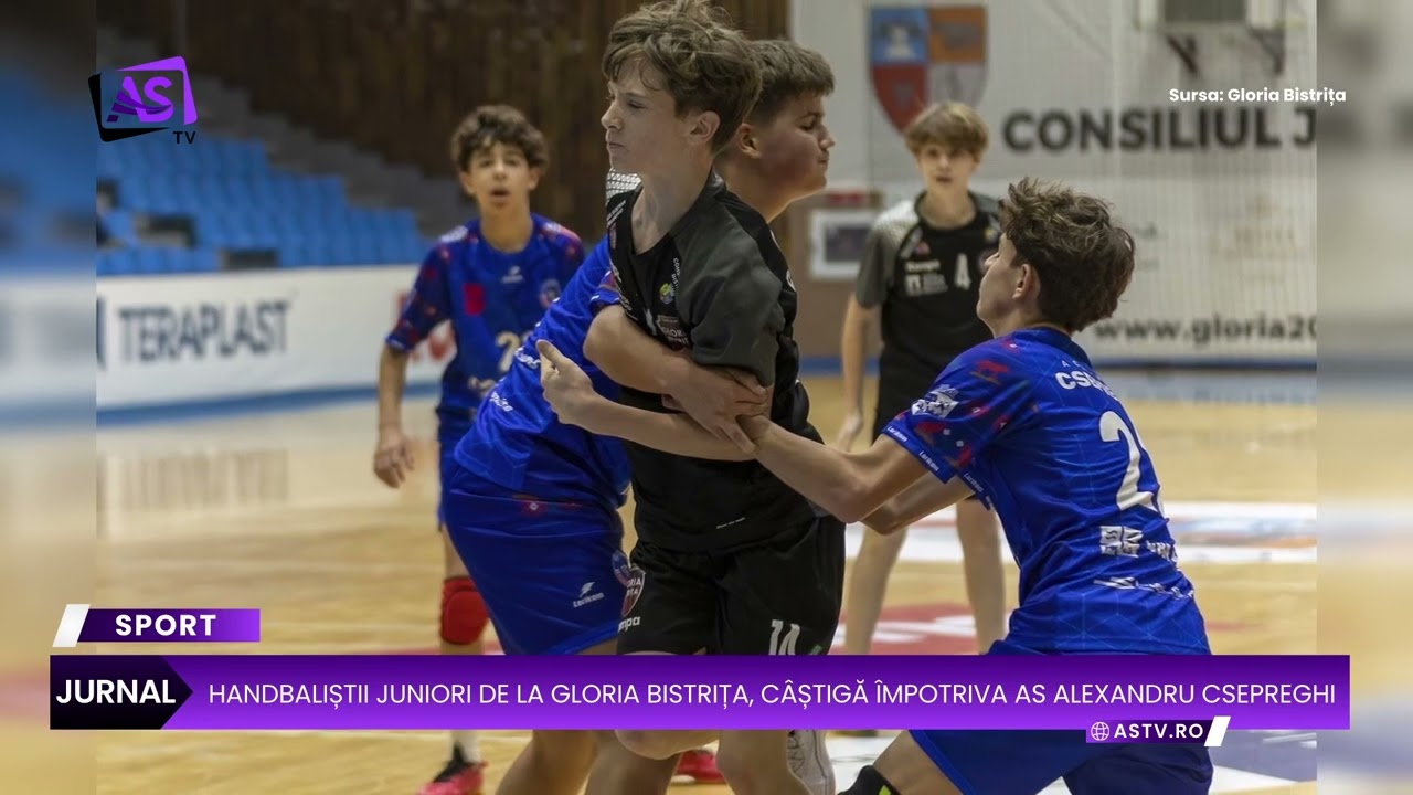 Handbaliștii juniori de la Gloria Bistrița, câștigă împotriva AS Alexandru Csepreghi