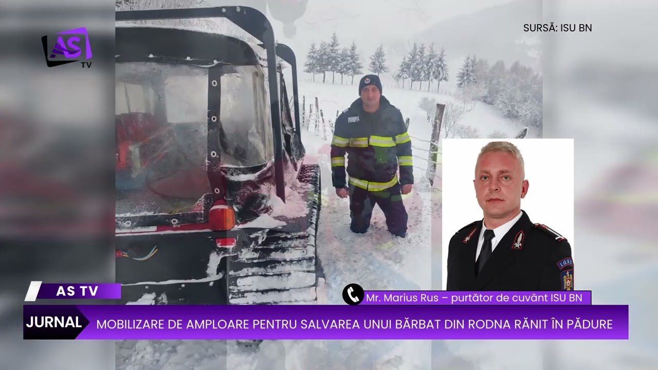 Mobilizare de amploare pentru salvarea unui bărbat din Rodna rănit în pădure