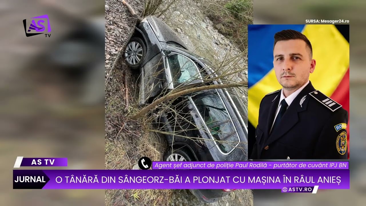 O tânără din Sângeorz-Băi a plonjat cu mașina în râul Anieș