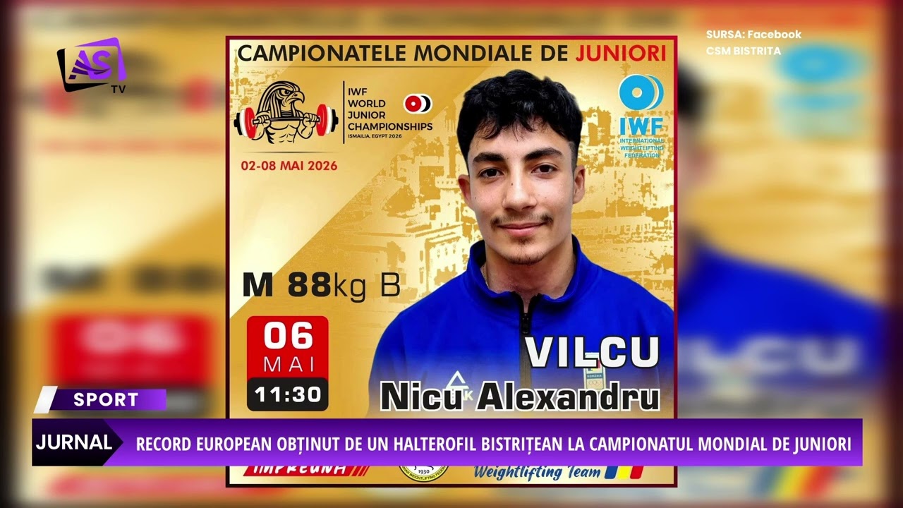 Record european obținut de un halterofil bistrițean la Campionatul Mondial de Juniori