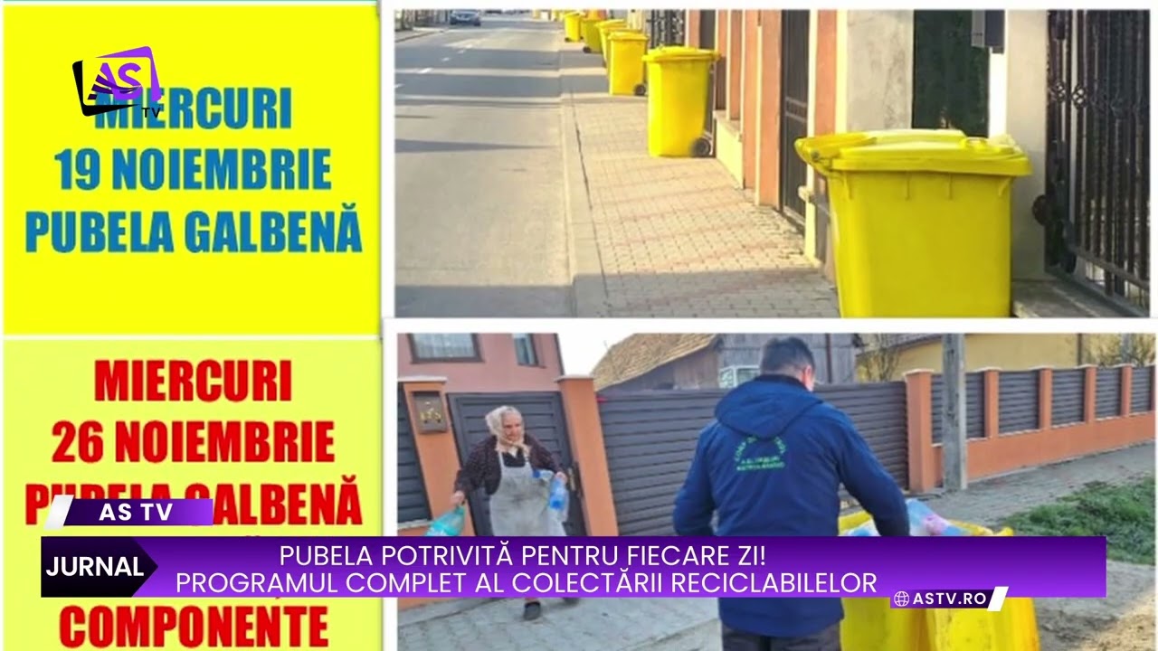 Pubela potrivită pentru fiecare zi! Programul complet al colectării reciclabilelor