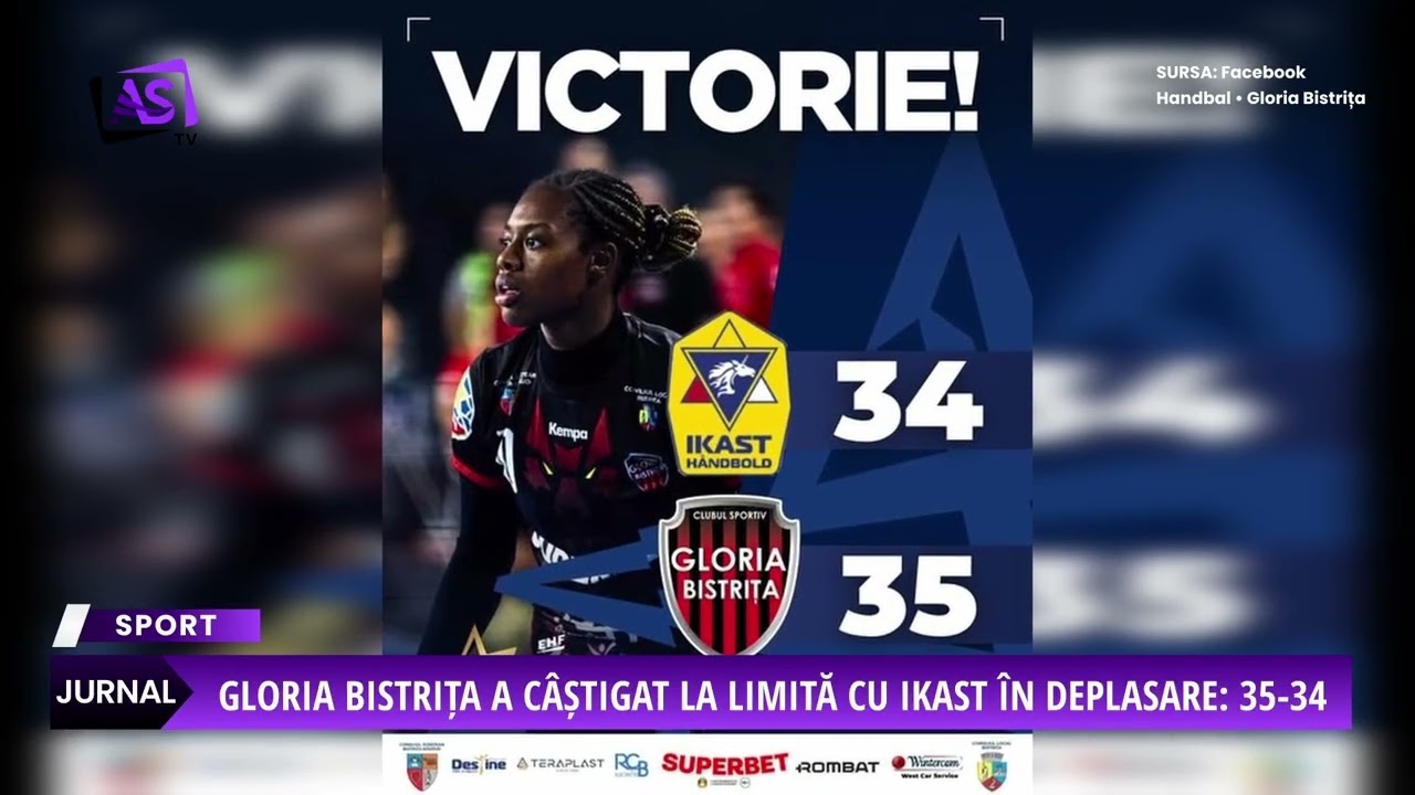 Gloria Bistrița a câștigat la limită cu Ikast în deplasare: 35-34
