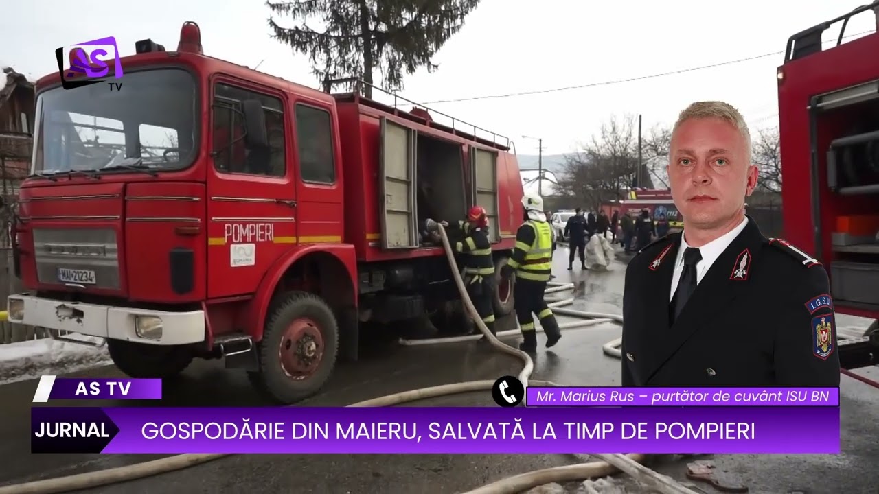 Gospodărie din Maieru, salvată la timp de pompieri