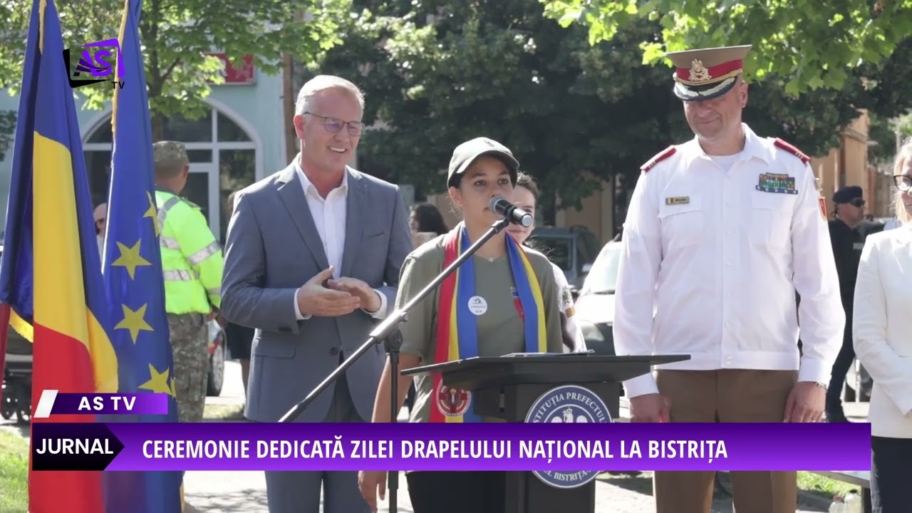 Ceremonie dedicată Zilei Drapelului Național la Bistrița