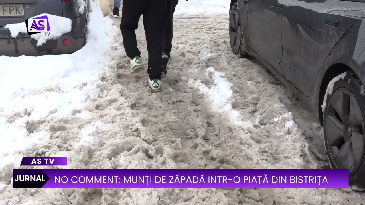 No comment: Munți de zăpadă într-o piață din Bistrița
