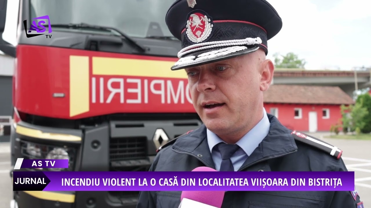 Incendiu violent la o casă din localitatea Viișoara din Bistrița