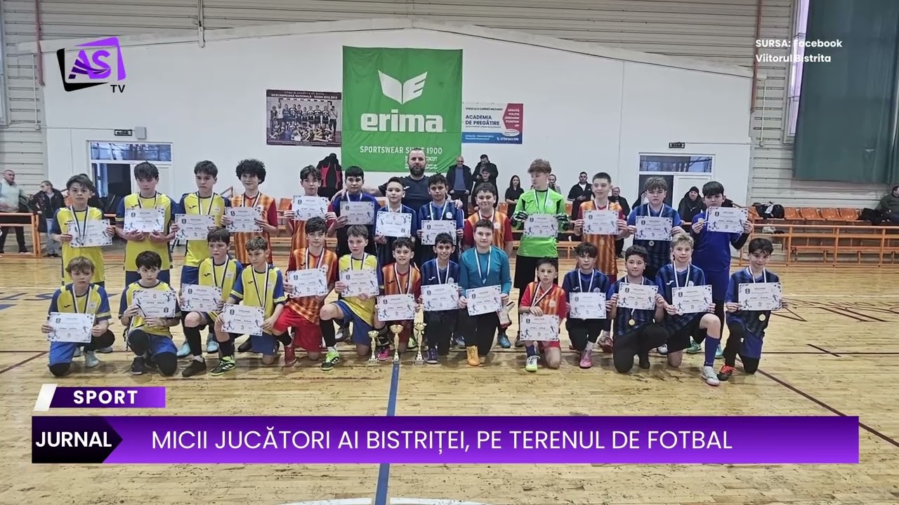 Micii jucători ai Bistriței, pe terenul de fotbal