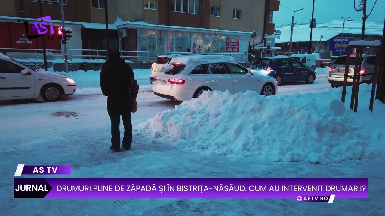 Drumuri pline de zăpadă și în Bistrița-Năsăud. Cum au intervenit drumarii?