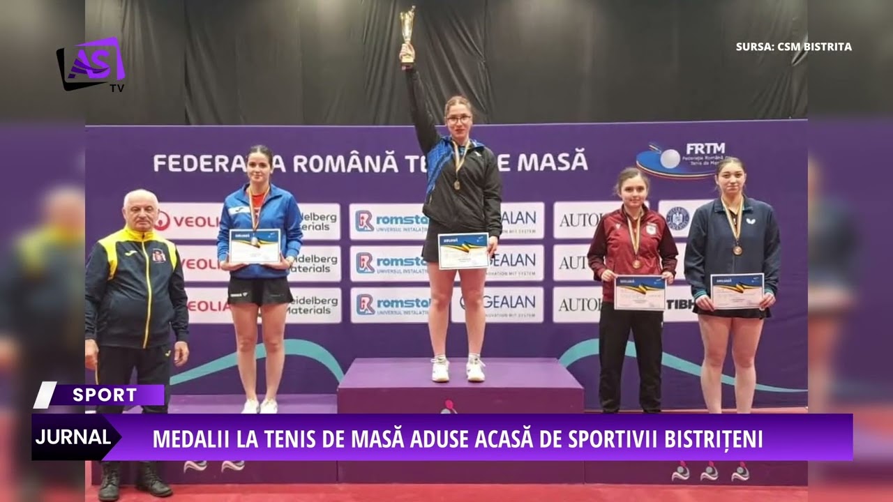 Medalii la tenis de masă aduse acasă de sportivii bistrițeni