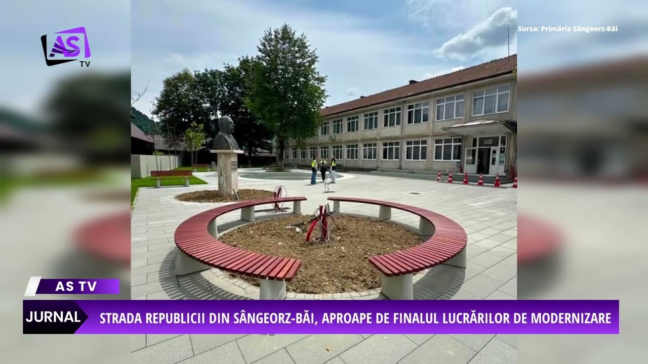 Strada Republicii din Sângeorz-Băi, aproape de finalul lucrărilor de modernizare