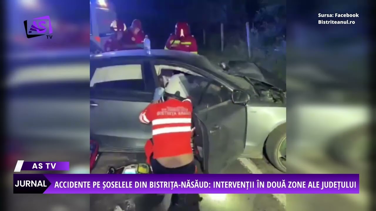 Accidente pe șoselele din Bistrița-Năsăud: intervenții în două zone ale județului